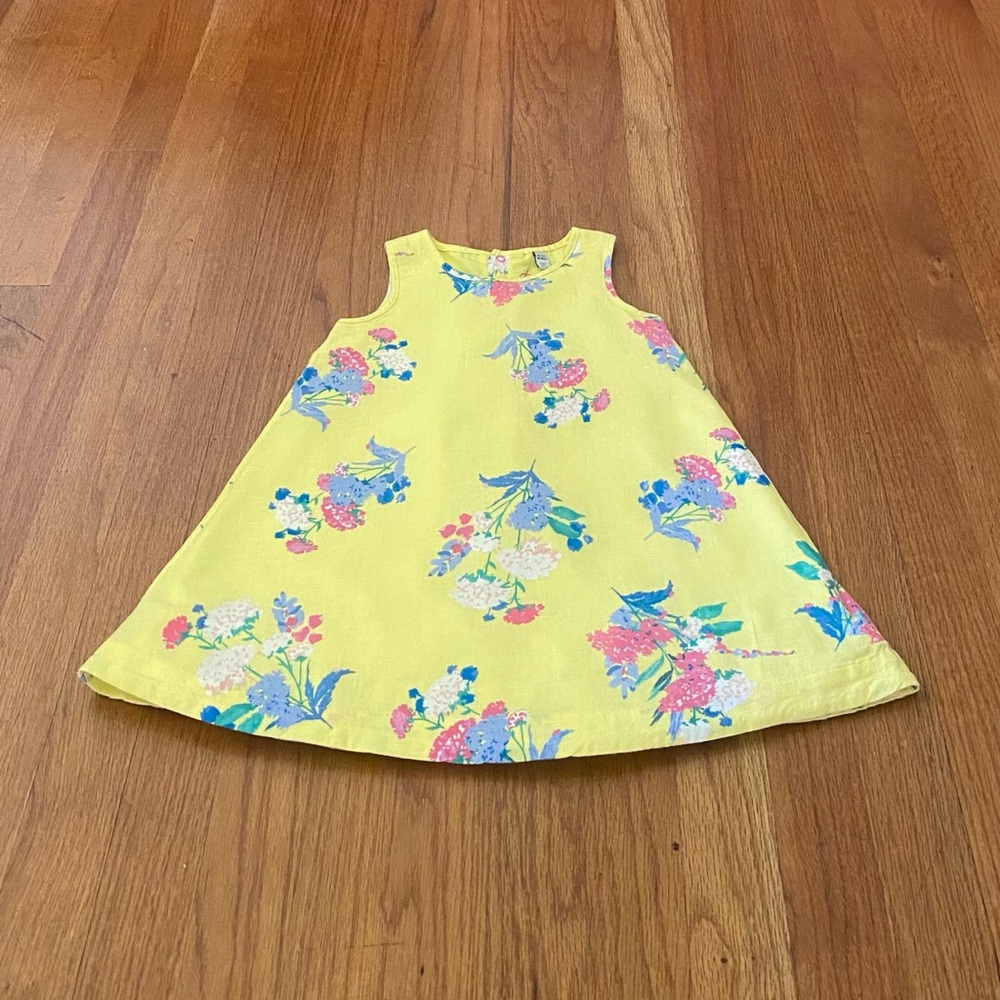 Joules Yellow Floral Baby Dress